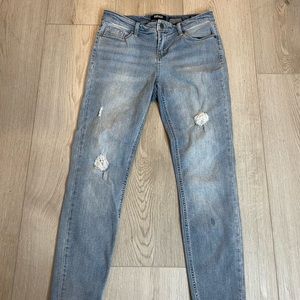 Distressed Blue Jeans